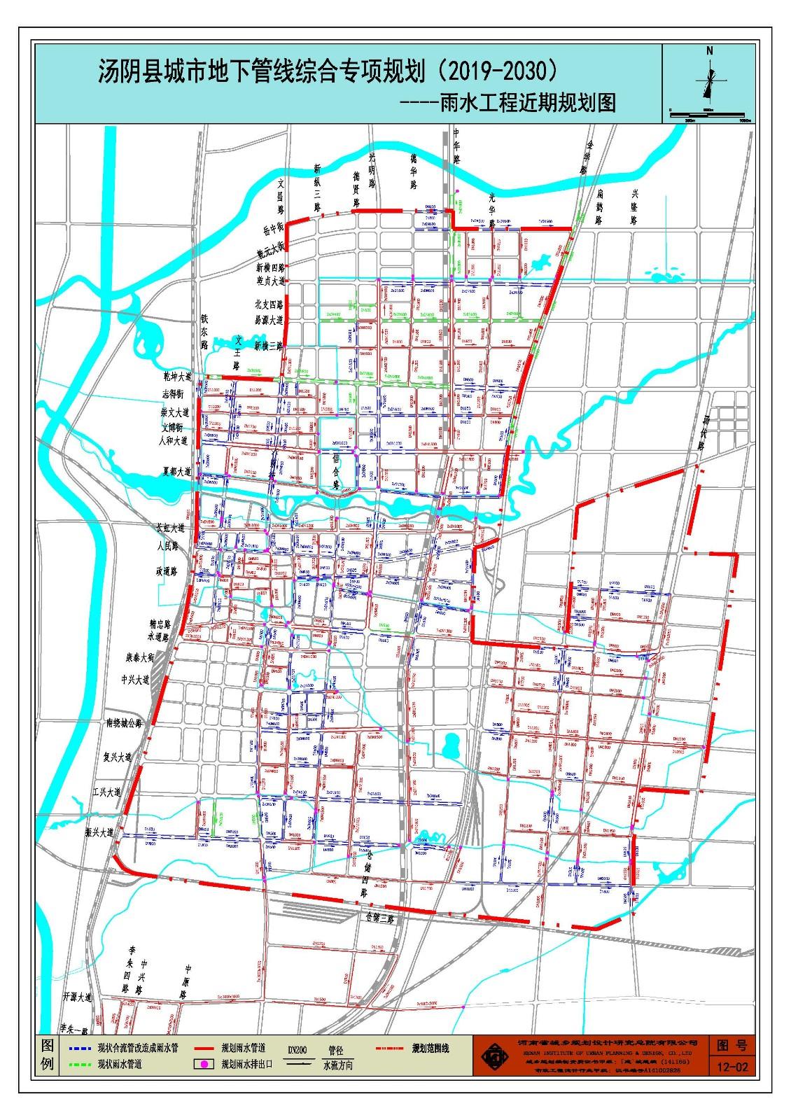 一,规划名称:《汤阴县城市地下管线综合专项规划(2018-2030)》